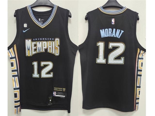 Men's Memphis Grizzlies #12 Ja Morant 2022-23 Black City Edition Swingman Jersey