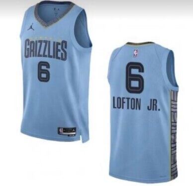 Men's Memphis Grizzlies #6 Lofton jr. 2022-23 Light Blue Statement Edition Swingman Jersey