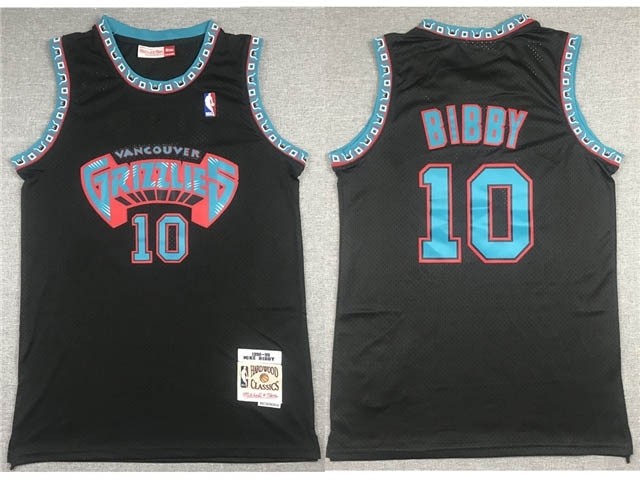 Vancouver Grizzlies #10 Mike Bibby 1998-99 Black Hardwood Classics Jersey