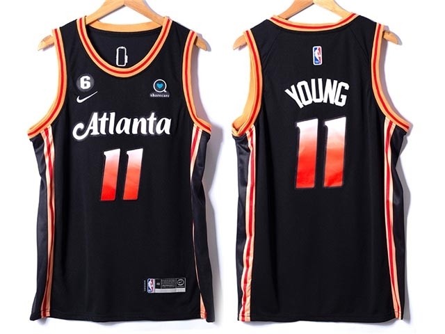 Men's Atlanta Hawks #11 Trae Young 2022-23 Black City Edition Swingman Jersey