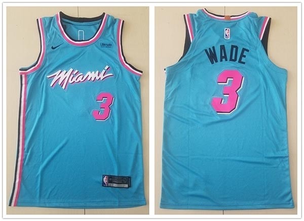 NBA Miami Heat #3 Dwyane Wade Light Blue 2019-20 City Edition Nike Swingman Jersey