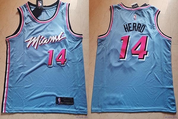 NBA Miami Heat #14 Tyler Herro Light Blue 2019-20 City Edition Nike Swingman Jersey