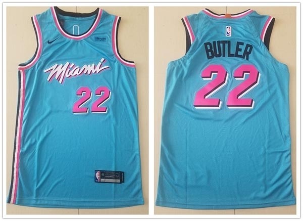 NBA Miami Heat #22 Jimmy Butler Light Blue 2019-20 City Edition Nike Swingman Jersey