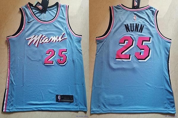 NBA Miami Heat #25 Kendrick Nunn Light Blue 2019-20 City Edition Nike Swingman Jersey