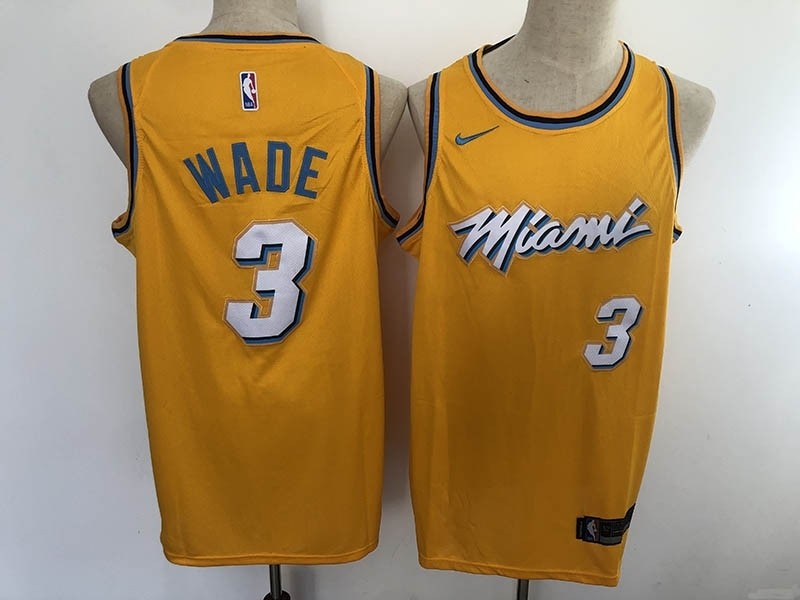 Heat #3 Dwyane Wade Yellow 2020 City Edition Nike Swingman Jersey