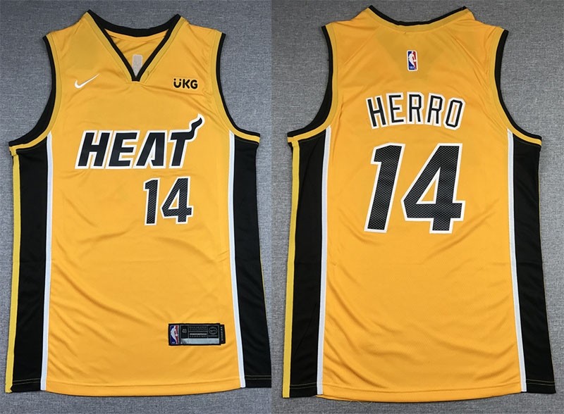 NBA Miami Heat #14 Tyler Herro Yellow Swingman Earned Edition Jersey