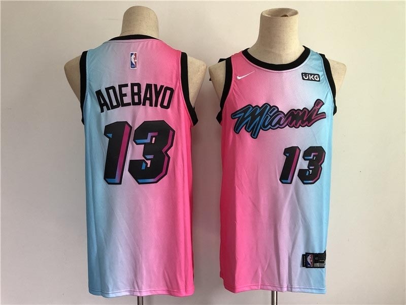 NBA Miami Heat #13 Adebayo Blue Pink Nike 2021 City Edition Swingman Jersey