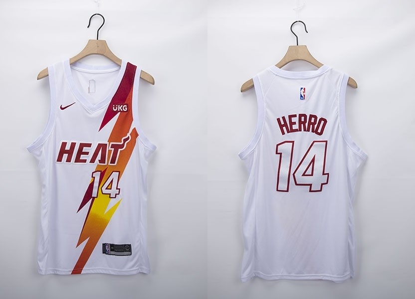 NBA Miami Heat #14 Tyler Herro White 2020-21 Fashion NBA Jersey