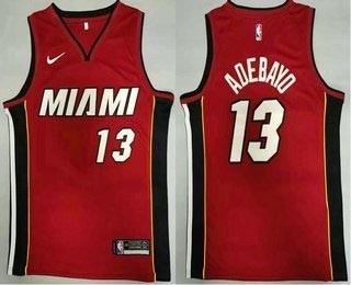 Men's Miami Heat #13 Bam Adebayo Red 2020 Nike Swingman Stitched NBA Jersey