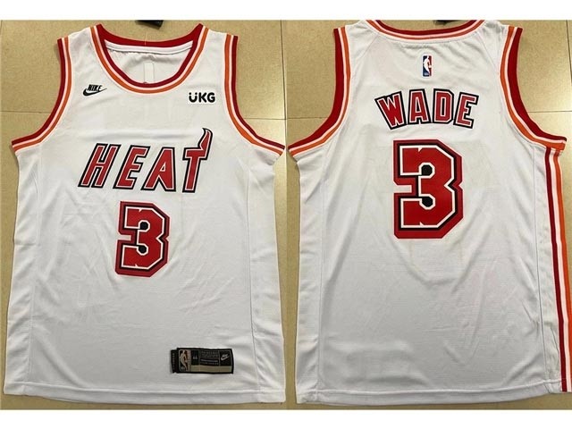 Men's Miami Heat #3 Dwyane Wade 2022-23 White Classic Edition Swingman Jersey