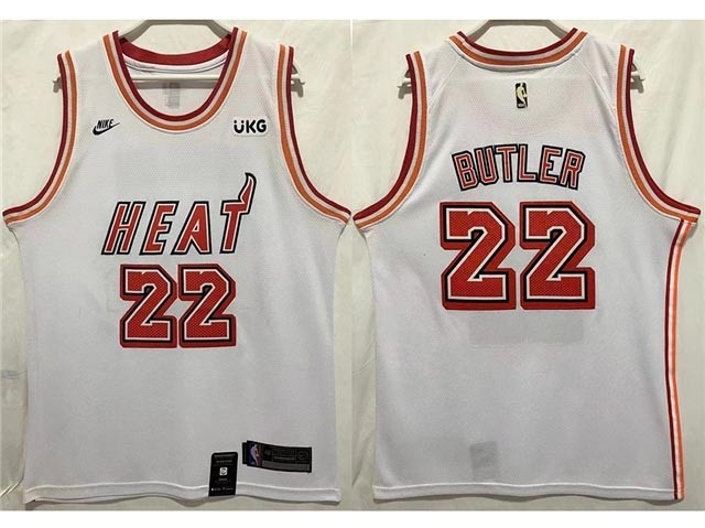 Men's Miami Heat #22 Jimmy Butler 2022-23 White Classic Edition Swingman Jersey