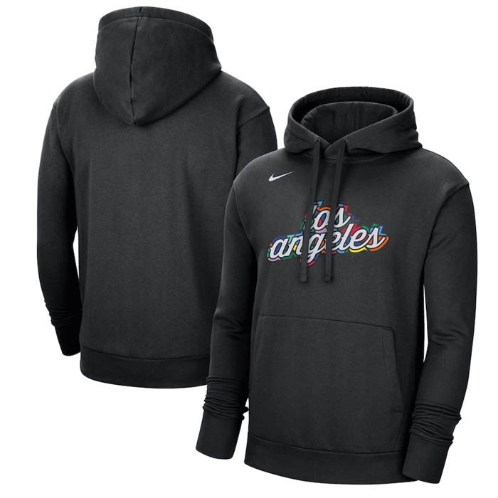 Men's Los Angeles Clippers Black 2022-23 City Edition Essential Pullover Hoodie