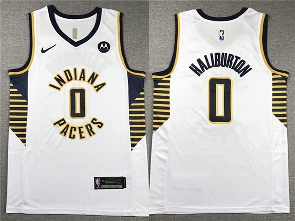 Men's Indiana Pacers #0 Tyrese Haliburton White Swingman Jersey