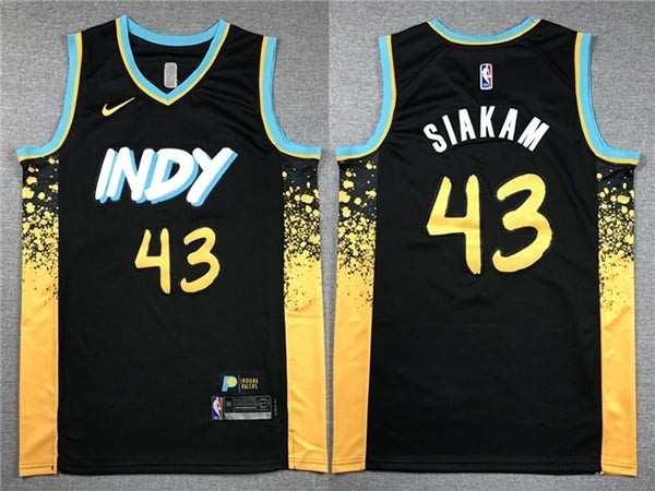 Men's Indiana Pacers #43 Pascal Siakam 2023-24 Black City Edition Swingman Jersey