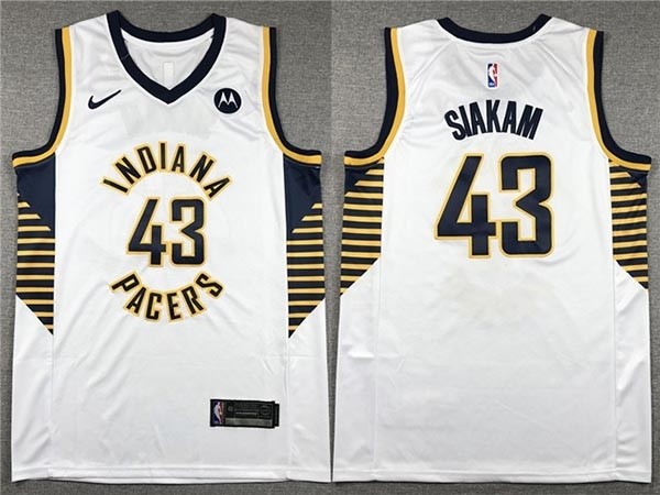 Men's Indiana Pacers #43 Pascal Siakam White Swingman Jersey