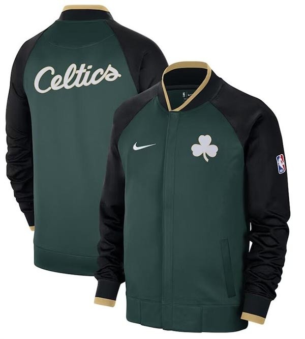 Men's Boston Celtics Green Black 2022-23 City Edition Full-Zip Jacket