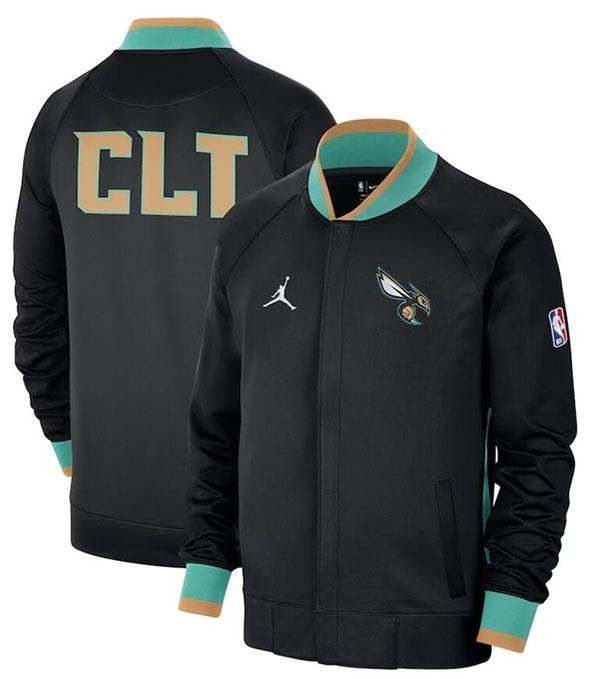 Men's Charlotte Hornets Black 2022-23 City Edition Full-Zip Jacket