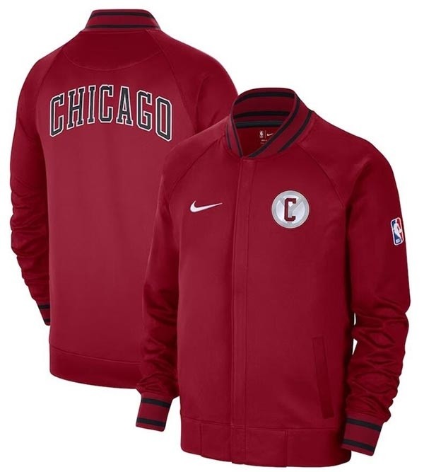 Men's Chicago Bulls Red 2022-23 City Edition Showtime Thermaflex Full-Zip Jacket