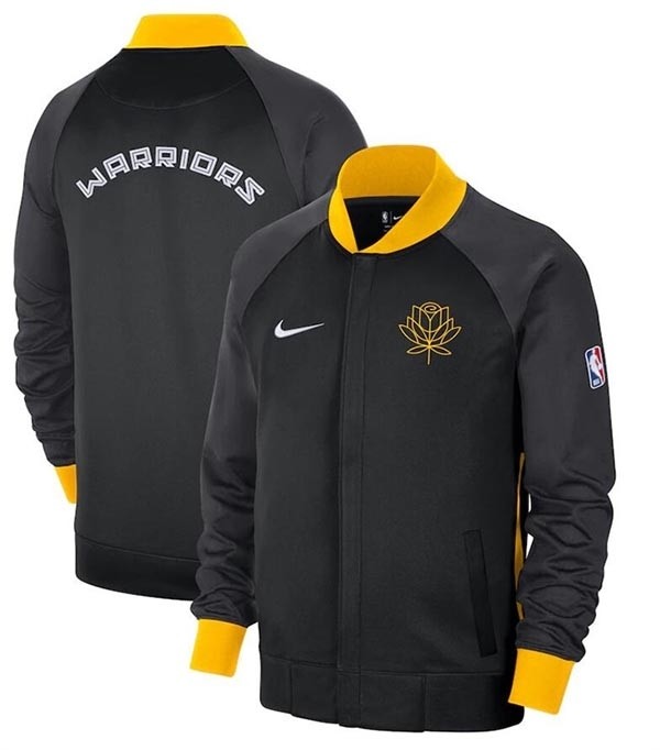 Men's Golden State Warriors Black 2022-23 City Edition Full-Zip Jacket