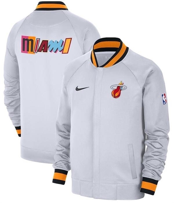 Men's Miami Heat White 2022-23 City Edition Full-Zip Jacket