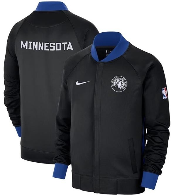 Men's Minnesota Timberwolves Black 2022-23 City Edition Full-Zip Jacket