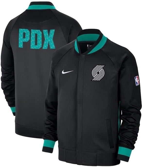 Men's Portland Trail Blazers Black 2022-23 City Edition Showtime Thermaflex Full-Zip Jacket