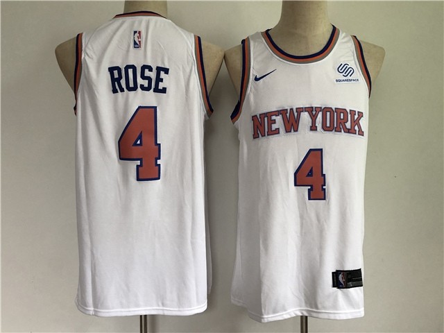 New York Knicks #4 Derrick Rose White Swingman Jersey