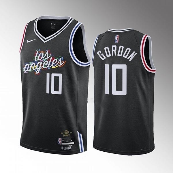 Men's Los Angeles Clippers #10 Eric Gordon Black 2022-23 City Edition Stitched Jersey