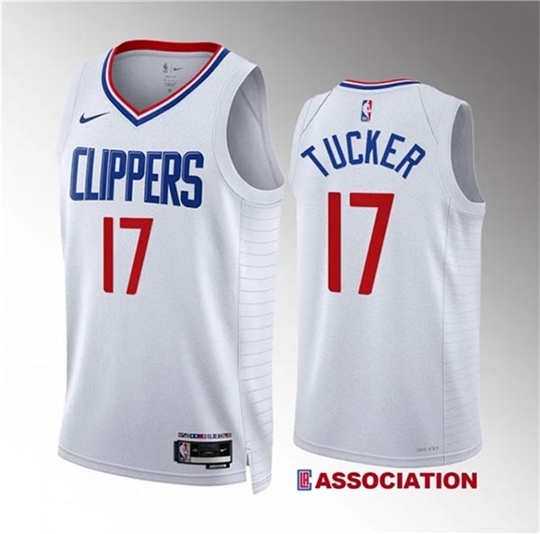 Men's Los Angeles Clippers #17 P.J. Tucker White Association Edition Stitched Jersey