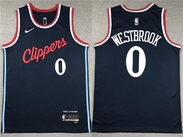 Men's Los Angeles Clippers #0 Russell Westbrook 2024-25 Navy Swingman Jersey