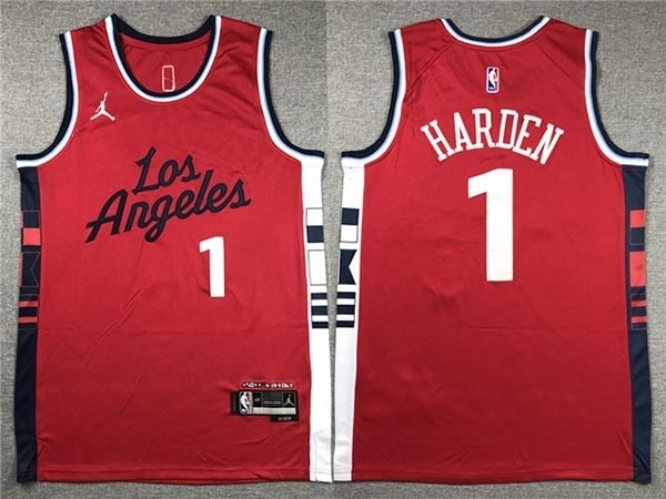 Men's Los Angeles Clippers #1 James Harden 2024-25 Red Statement Edition Swingman Jersey