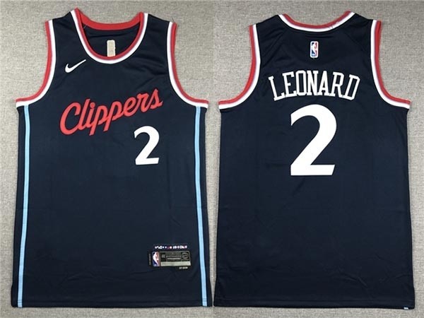 Men's Los Angeles Clippers #2 Kawhi Leonard 2024-25 Navy Swingman Jersey