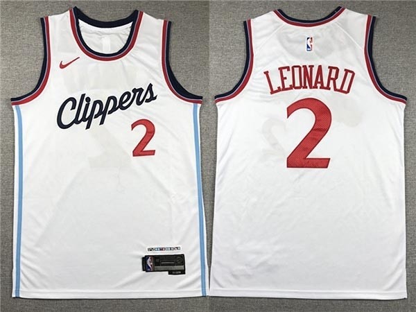 Men's Los Angeles Clippers #2 Kawhi Leonard 2024-25 White Swingman Jersey