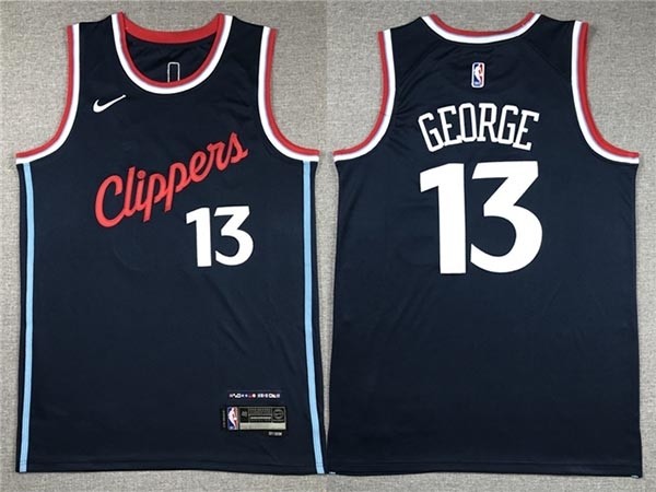 Men's Los Angeles Clippers #13 Paul George 2024-25 Navy Swingman Jersey