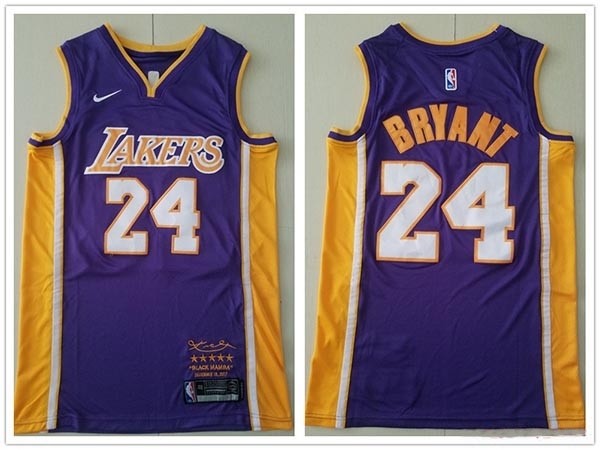 NBA Los Angeles Lakers #24 Kobe Bryant Purple Black Mamba Nike Swingman Jersey