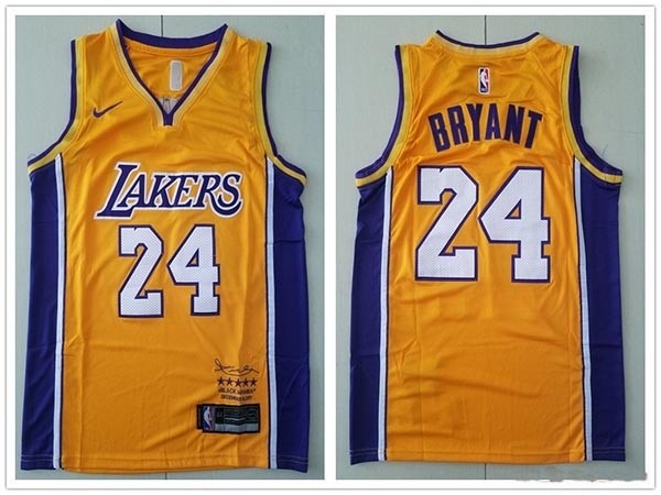 NBA Los Angeles Lakers #24 Kobe Bryant Yellow Black Mamba Nike Swingman Jersey