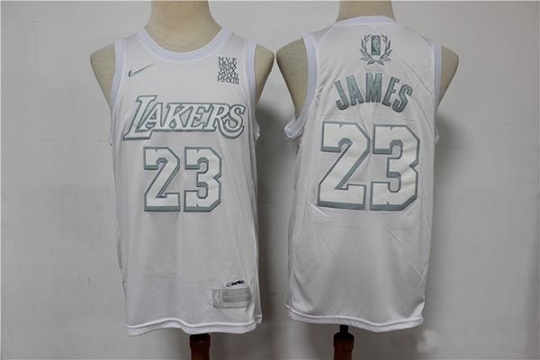 Lakers #23 Lebron James White Nike Swingman MVP Jersey