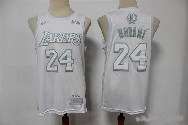 NBA Los Angeles Lakers #24 Kobe Bryant White Nike Swingman MVP Jersey