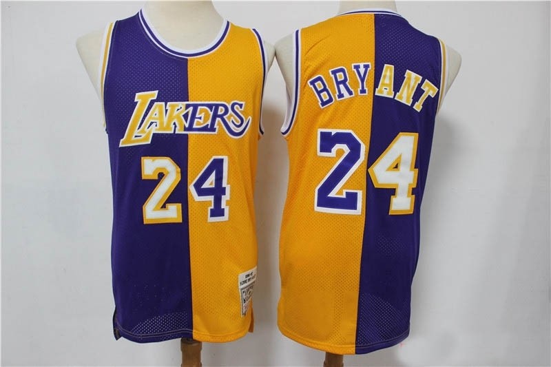 Lakers Kobe #24 yellow purple two-color stitching retro jersey