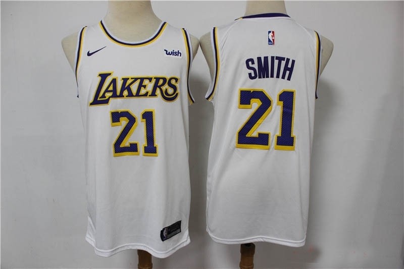 Lakers Smith #21 new round neck white fan version jersey