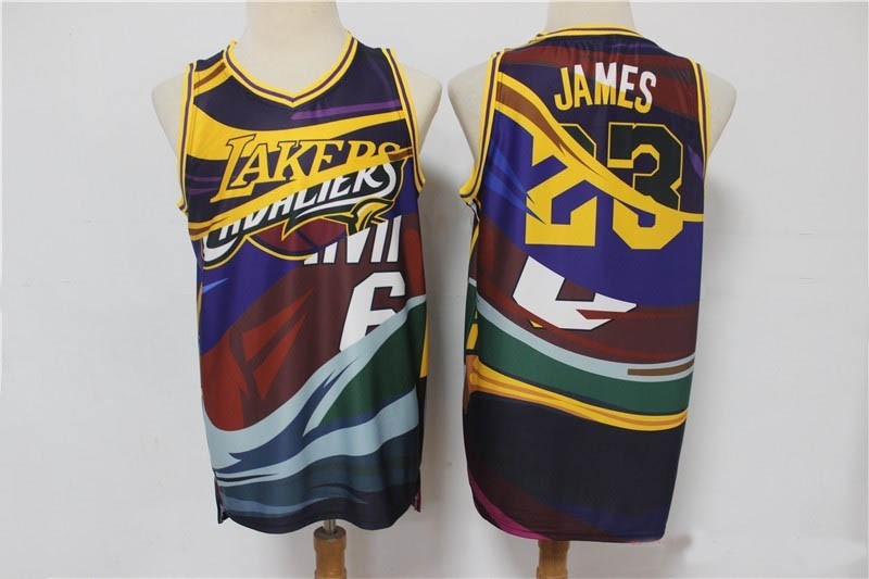 NBA LeBron James Lakers #23+Cavaliers #6 Mix jersey