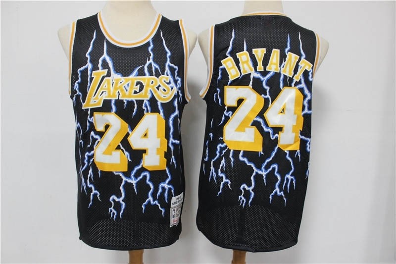 NBA Los Angeles Lakers #24 Kobe Bryant Black Retro flash limited Jersey