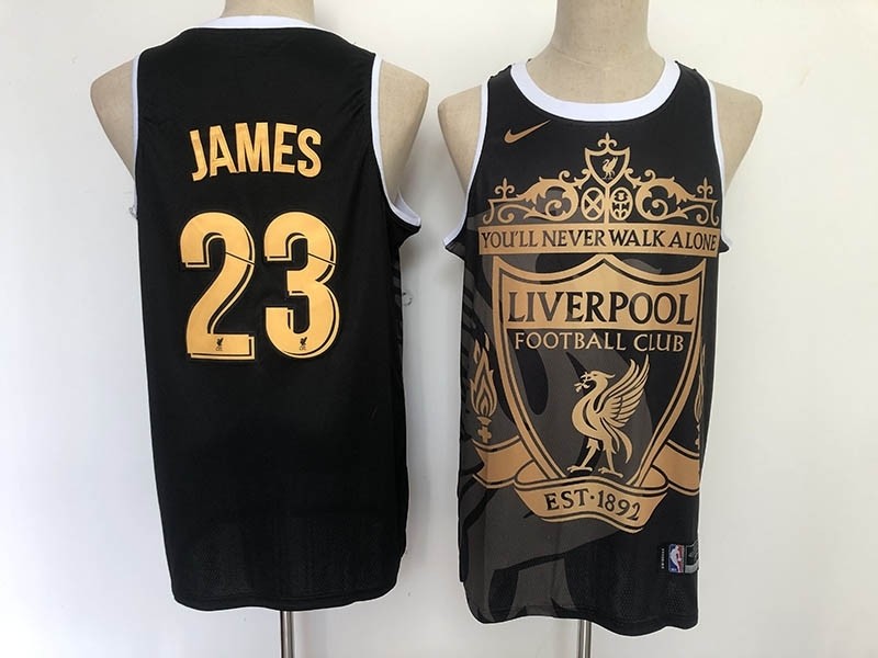 NBA James co branding Liverpool Black Gold Edition Jersey