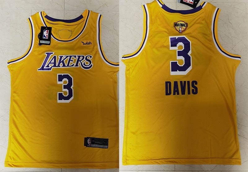 NBA Los Angeles Lakers #3 Anthony Davis Yellow 2020 Finals Bound Basketball KB Swingman Jersey