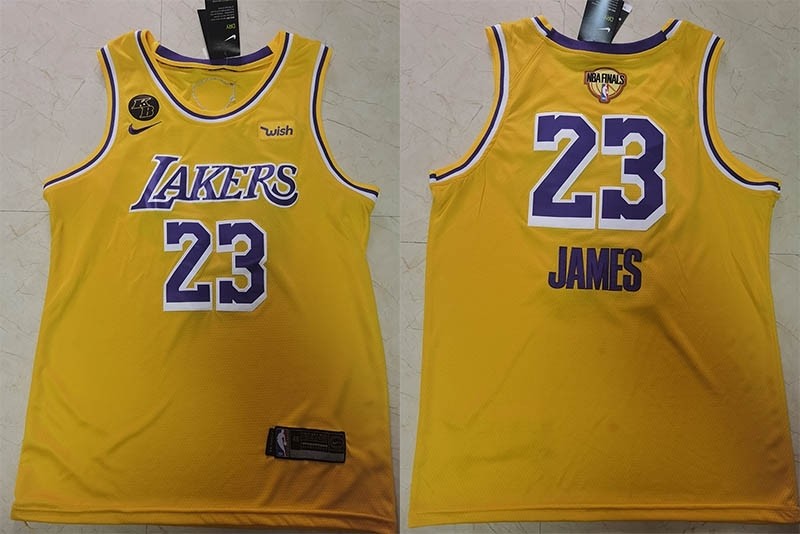 NBA Los Angeles Lakers #23 Lebron James Yellow 2020 Finals Bound Basketball KB Swingman Jersey