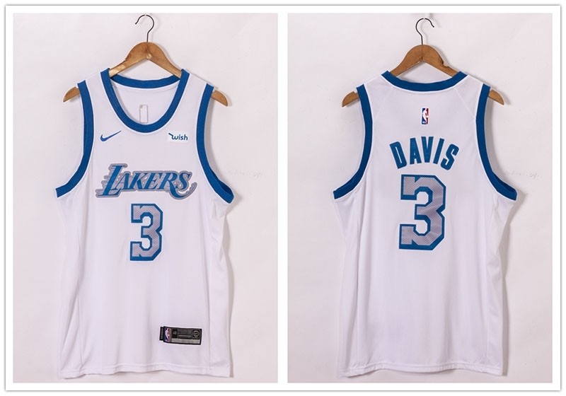 NBA Lakers #3 Anthony Davis White 2021 City Edition Nike Swingman Jersey