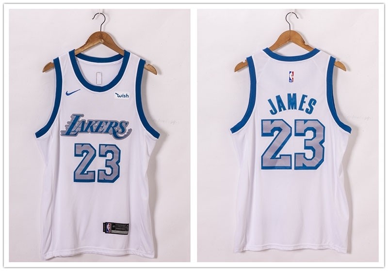 NBA Lakers #23 Lebron James White 2021 City Edition Nike Swingman Jersey