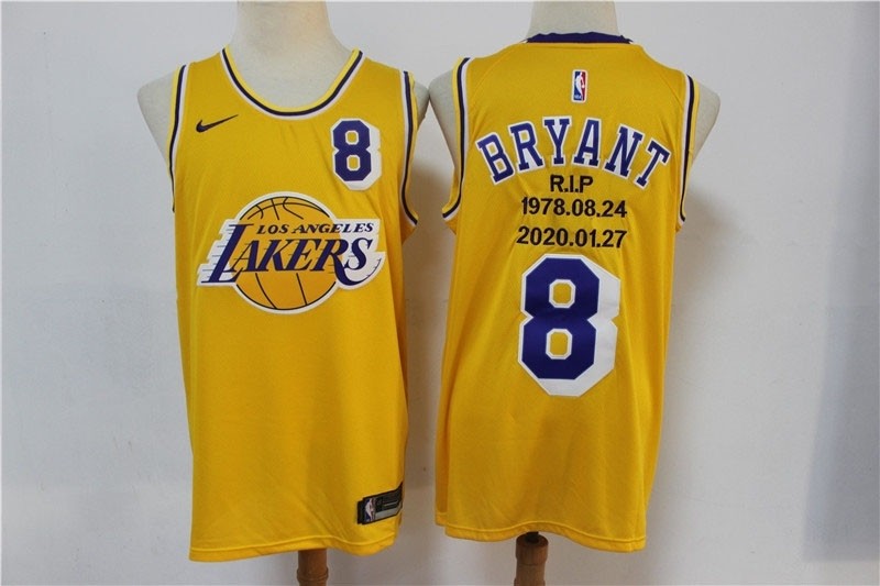 NBA Los Angeles Lakers #8 Kobe Bryant Yellow 20-21 new Swingman Jersey