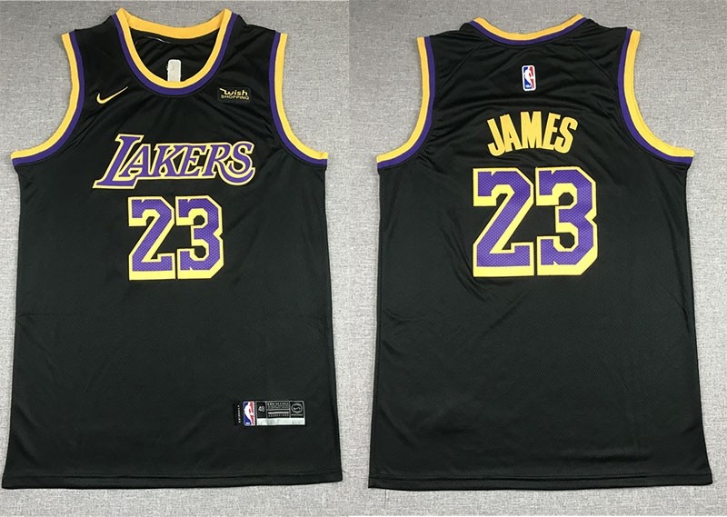 NBA Lakers #23 Lebron James black Swingman Earned Edition Jersey