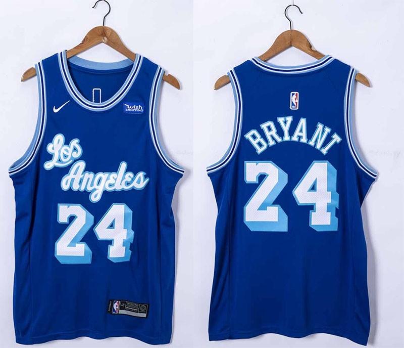 Men's Los Angeles Lakers #24 Kobe Bryant Blue 2021 Latin Version Nike Jersey  